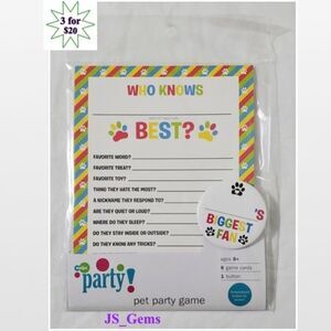 New Pet Party Game Cards